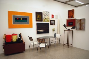 Kasseler Ripchen 1996_wall with works by Herbert Brandl Werner Buettner Mary Heilman Martin Kippenberger Albert Oehlen Vittore Pisano Rudolf Polanszky Kiki Smith Janc Szenizcei Heimo Zobernig
