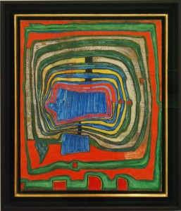 Spiral in Gold Rain (1961), egg tempera, oil and gold bronze on rice paper mounted on jute