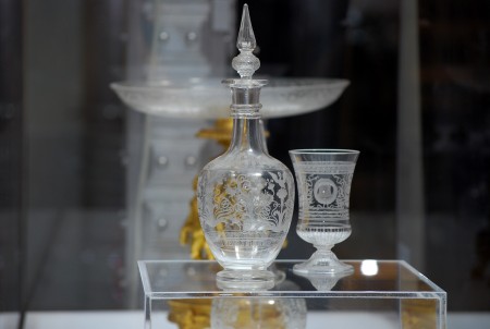 drinking set with greek engraving_1872for the glass manufacturer J and L Lobmeyr
