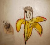 brown spots_portrait of andy warhol as a banana_1984_acrylic and oilstick on canvas