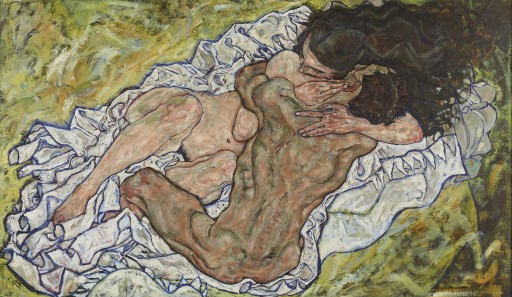 Egon Schiele, Zagrljaj (Ljubavni par II), 1917 © Belvedere, Wien Ulje na platnu100 x 170 cm